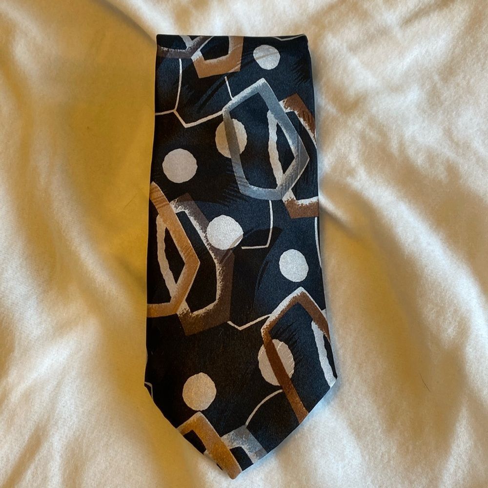 Pierre Balmain 100% Silk tie - abstract geometric pattern